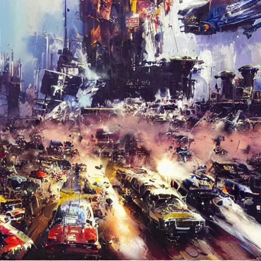 Prompt: a spectacular john berkey painting, detailed, epic