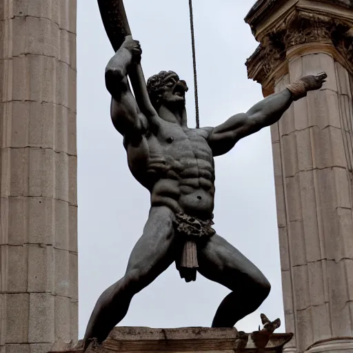 Image similar to Ancient Statue of Hercules swinging a battle axe