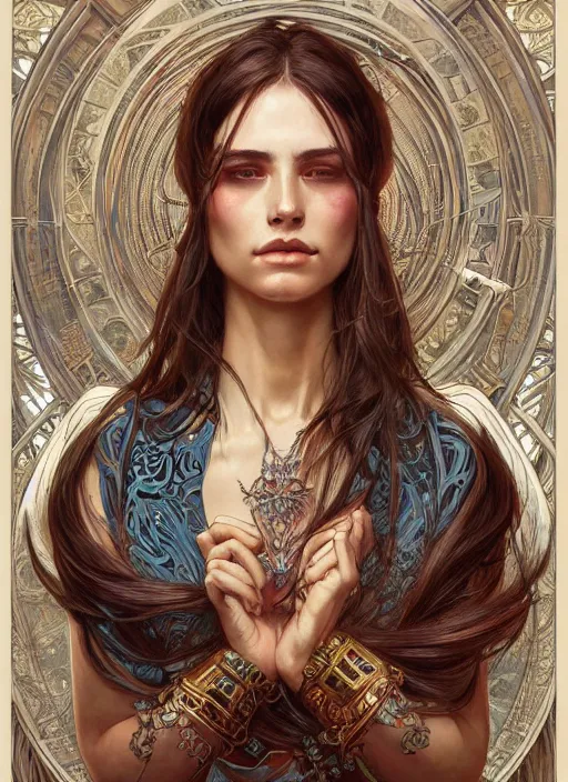 Prompt: a portrait of a woman that is a representation of argentinian culture, buenos aires, fantasy, intricate, highly detailed, digital painting, artstation, concept art, smooth, sharp focus, illustration, art by artgerm and greg rutkowski and alphonse mucha