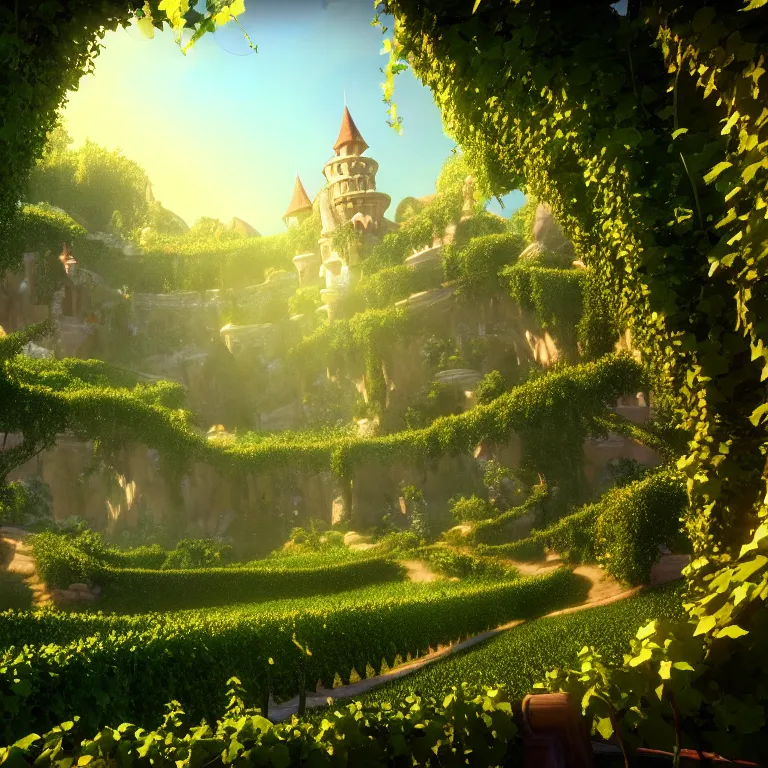 Prompt: fairy tales of princess of vines with a clear skin, ornate 8 k gorgeous intricate gold detailed unreal engine rendered