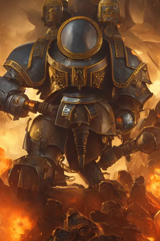 Image similar to armor portrait heros warhammer 4 0 k horus heresy fanart - the primarchs emperor by johannes helgeson animated with vfx concept artist & illustrator global illumination ray tracing hdr fanart arstation zbrush central hardmesh 8 k octane renderer comics stylized