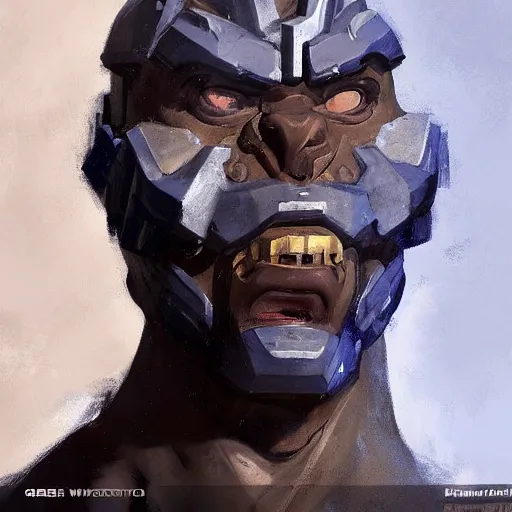 Image similar to greg manchess portrait painting of fully armored the foundation aka dwayne the rock from fortnite as overwatch character, medium shot, asymmetrical, profile picture, organic painting, sunny day, matte painting, bold shapes, hard edges, street art, trending on artstation, by huang guangjian, gil elvgren, ruan jia, greg rutkowski, gaston bussiere