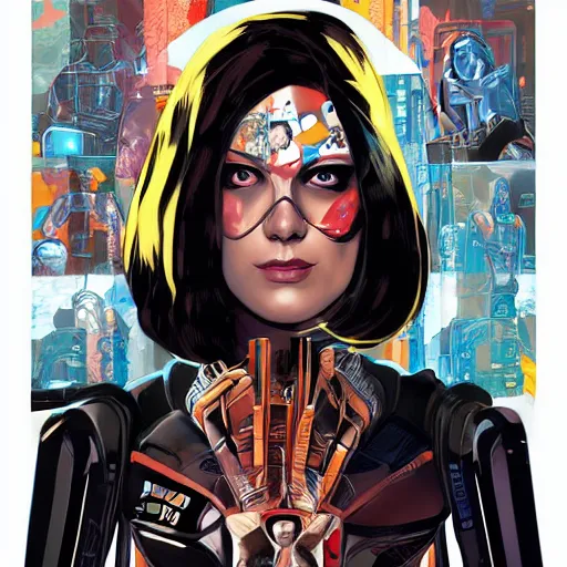 Image similar to portrait of a female android, by MARVEL comics and Sandra Chevrier, 8k