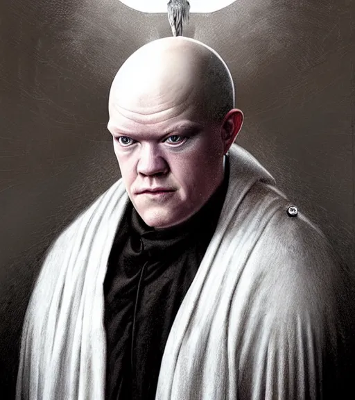 Prompt: A Magical Portrait of Jesse Plemons as Aleister Crowley the Great Mage of Thelema, art by Tom Bagshaw and Wayne Barlowe and John Jude Palencar