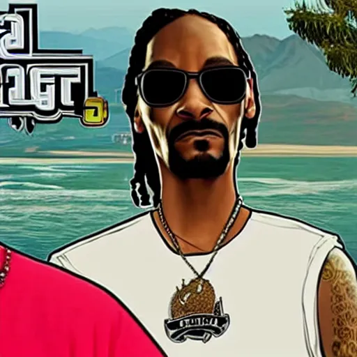 Prompt: Snoop Dogg in GTA V