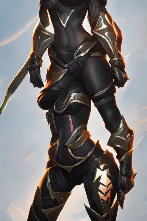 Image similar to A pretty female league of legends character, fullbody art, wearing fully-spec'd black SWAT armor, character concept, dynamic posing, 8k, trending on artstation