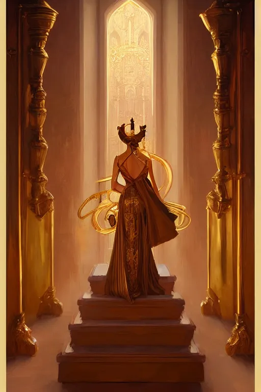 Image similar to temple, gold, painting by greg rutkowski, j. c. leyendecker, artgerm