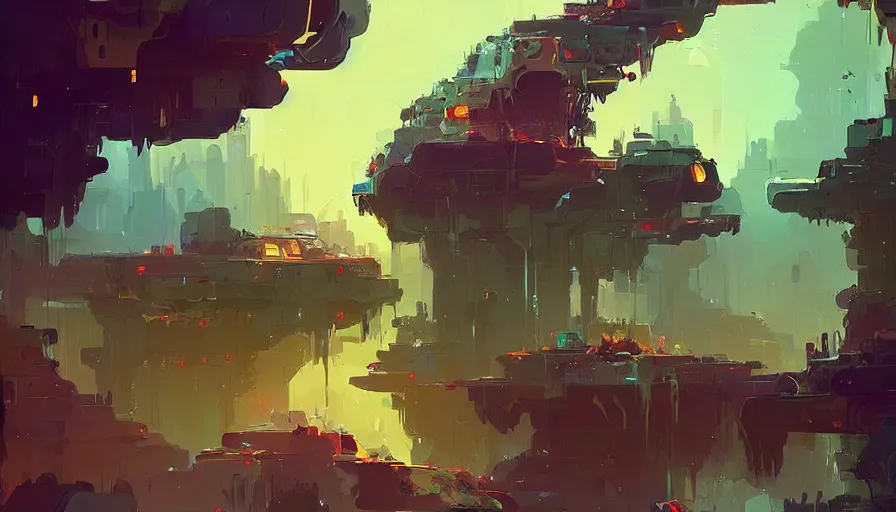 Image similar to Beautiful overgrown landscape with waterfalls and futuristic buildings, by Anton Fadeev, by Ismail Inceoglu, concept art, highly detailed, soft lighting, oil on canvas