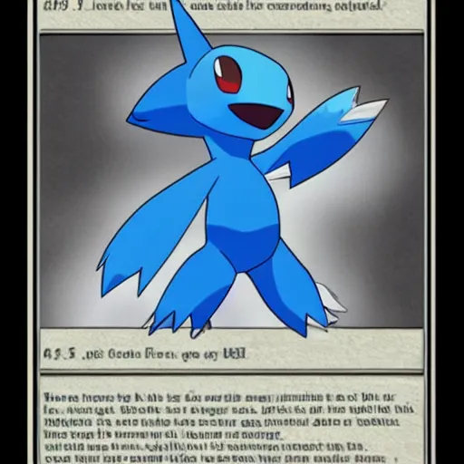 Prompt: a new species of blue pokemon, created in the style of arvalis