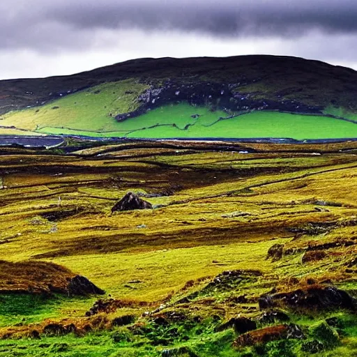 Prompt: landscape of donegal ireland, by giorgia o'keeffe