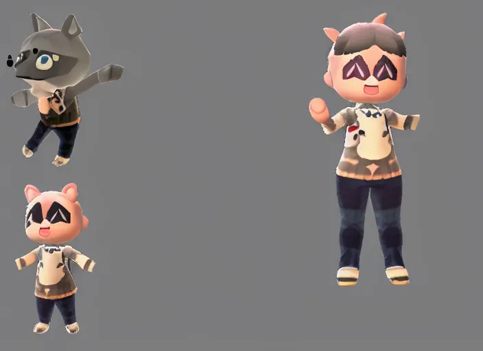 Prompt: extremely cute chibi werewolf animal crossing villager. animal crossing character. smooth, 3 d render, 3 d model rip, simplified, symmetry, animal crossing new horizons, hq, artgerm, arstation,