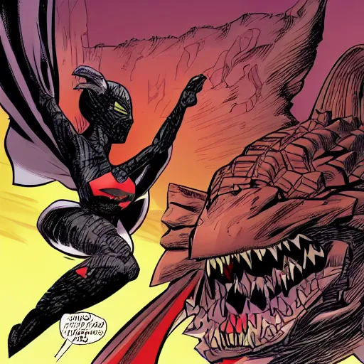 Prompt: superheroine is fighting godzilla, intricate graphical novel, very detailed, award worthy