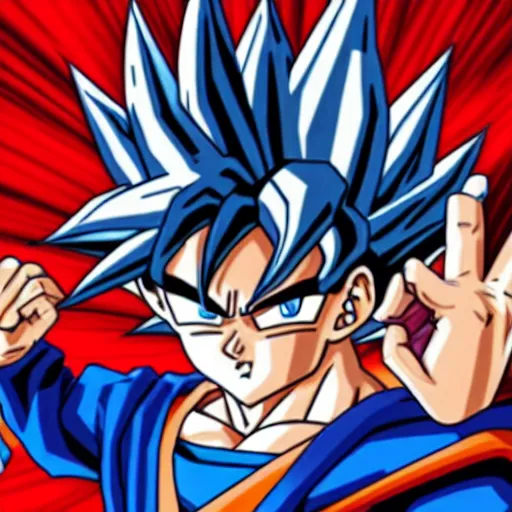 Prompt: goku giving the middle finger