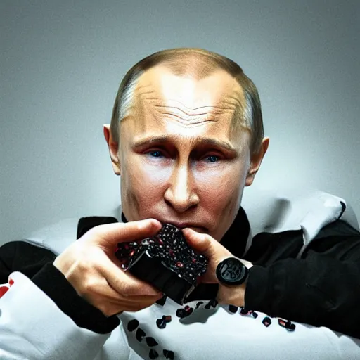 Image similar to cinematic portrait of putin sniffing coke using cocaine drugs high detailed 8 k insane detail