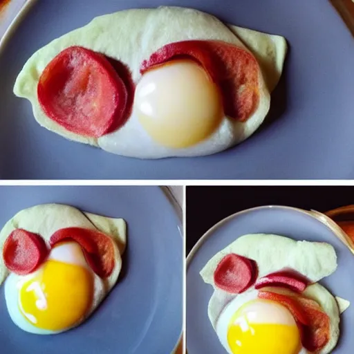 Prompt: eggs benedict merged with benedict cumberbatch