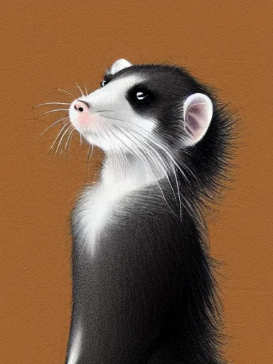 Image similar to beautiful furry art of ferret in smoking, high quality, detailed, digital art