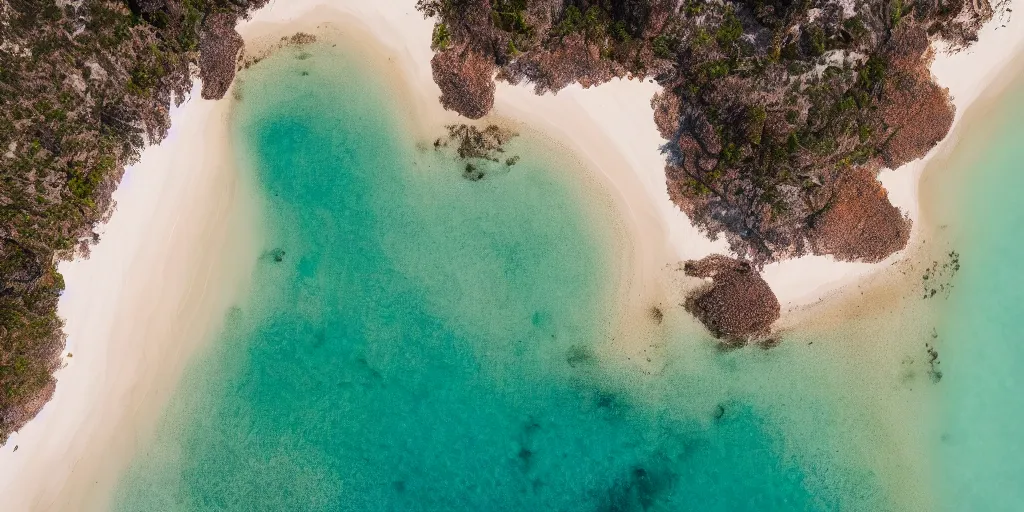 Image similar to aerial drone photograph of a beautiful beach in western Australia, high quality, award winning, 8k,
