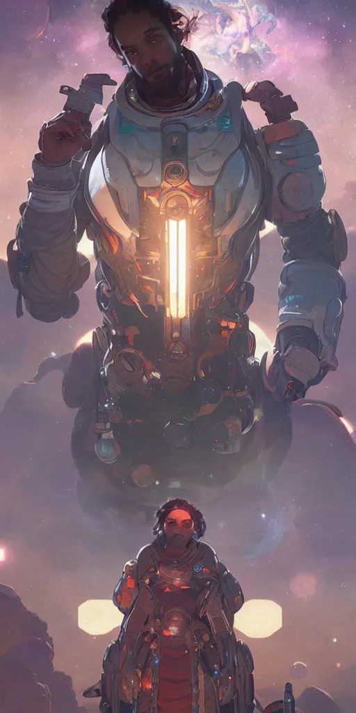 Image similar to spatial cosmos space and planets, apex legends, epic lighting, sketch illustration, ultra detailed, art by artgerm and greg rutkowski and alphonse mucha