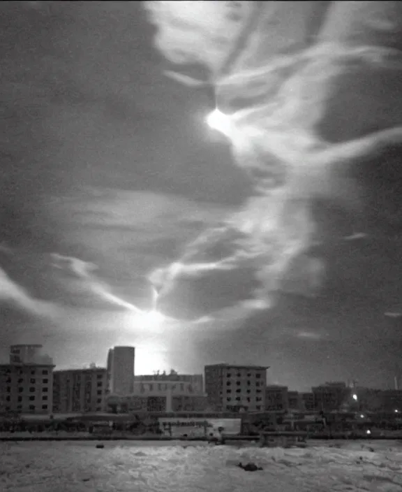 Image similar to Pulgasari the North Korean starfish monster destroying Pyongyang city, volumetric lighting, filmstill, produced by Kim Jong-il, Kodachrome, kaiju-eiga, monster movie, communist propaganda, film noir, 35mm film grain, Cooke Varotal 20-100mm T3.1, monochrome, in the style of Ishirō Honda and Akira Kurosawa