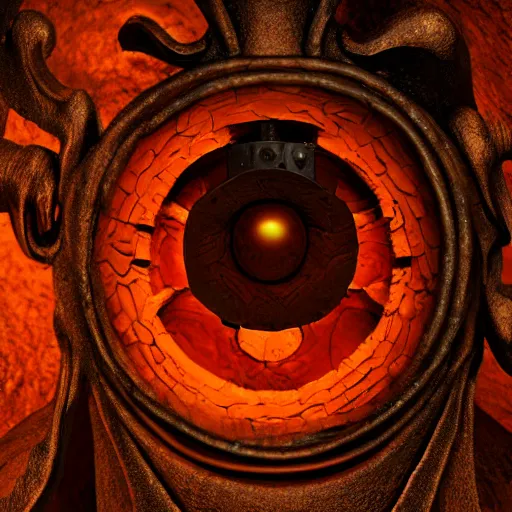 Image similar to beholder from dungeons and dragons, fantasy, 8k, close up, in a dark cavern, menacing