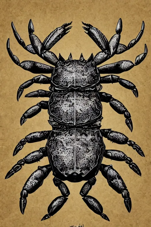 Image similar to crab humanoid heavily armoured, symmetrical, highly detailed, digital art, needles, hermit crab, chitin, sharp focus, trending on art station, kentaro miura manga art style