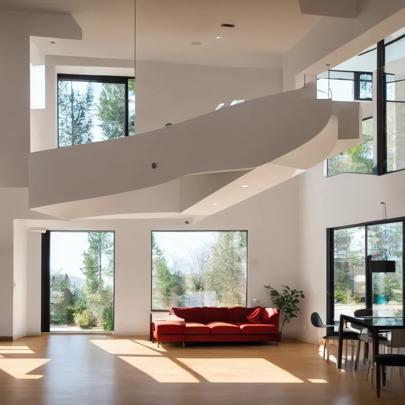 Image similar to Interior photograph of a bright modern house, 8k, ultra HD