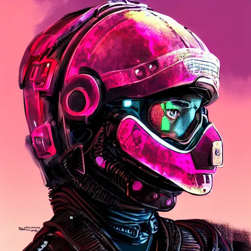 Prompt: profile portrait, helmet tiger cyberpunk made of pink lava and fire in dc comics style, aurora digital package, profile portrait, cyberpunk fashion, realistic shaded perfect face, fine details, very dark environment, misty atmosphere, closeup, d & d, fantasy, intricate, elegant, highly detailed, digital painting, artstation, concept art, matte, sharp focus, illustration, hearthstone