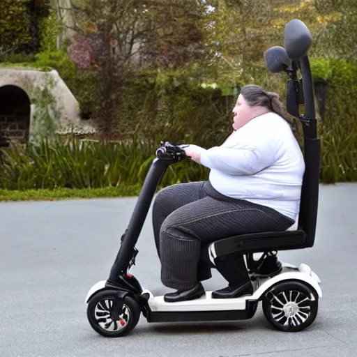 Image similar to a morbidly obese pug riding a motorized shopping cart mobility scooter, high resolution photo