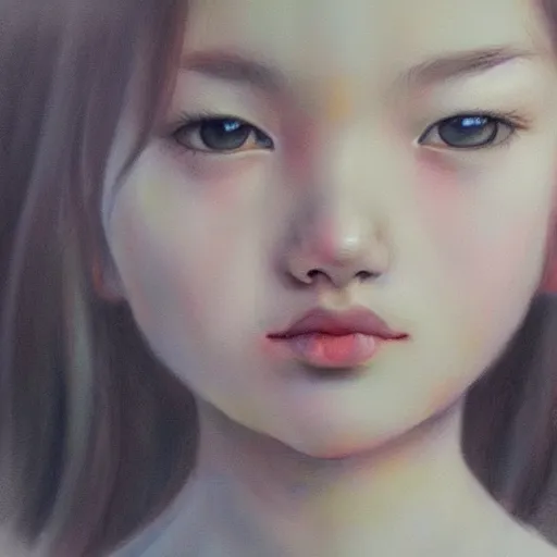 Image similar to a perfect, realistic professional digital sketch of semirealistic young girl, by pen and watercolor, by a professional Chinese Korean artist on ArtStation, on high-quality paper