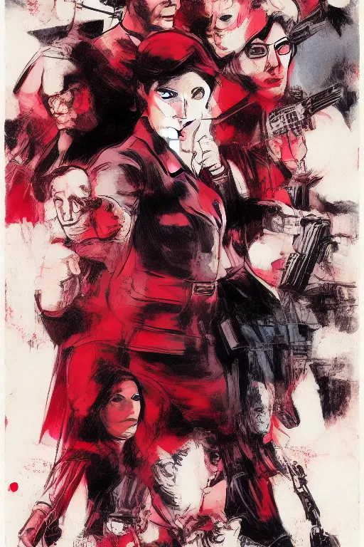 Image similar to Agent carter illustration concept art in the style of Amano, Yoshitaka