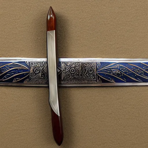 Prompt: engraved sword, geometric, sacred