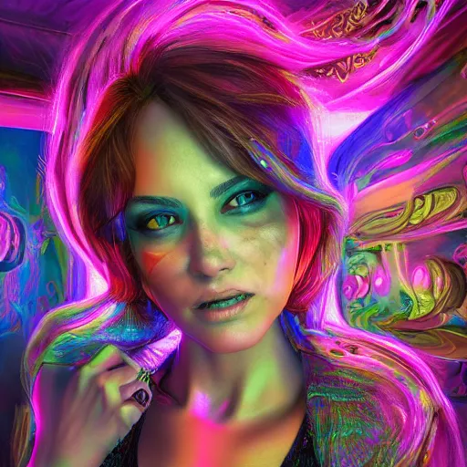 Image similar to mrsaucy. hyperdetailed photorealism, 1 0 8 megapixels, amazing depth, glowing rich colors, powerful imagery, psychedelic overtones, 3 d finalrender, 3 d shading, cinematic lighting, artstation concept art