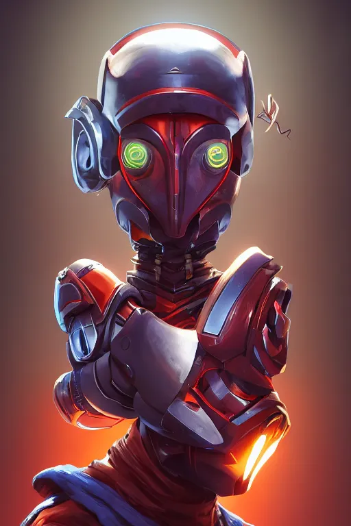 Image similar to epic mask helmet robot ninja portrait stylized as fornite style game design fanart by concept artist gervasio canda, behance hd by jesper ejsing, by rhads, makoto shinkai and lois van baarle, ilya kuvshinov, rossdraws global illumination radiating a glowing aura global illumination ray tracing hdr render in unreal engine 5