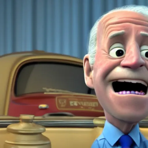 Image similar to joe biden on meth as seen in award winning animated pixar movie 4k octane render