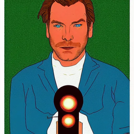 Image similar to “ ewan mcgregor retro minimalist portrait by jean giraud!, moebius starwatcher, sharp, smooth face, comic, 8 k ”