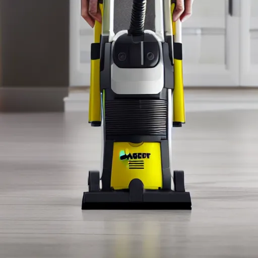Prompt: karcher wd 2 vacuum cleaner looks like r 2 d 2, product photo 8 k,
