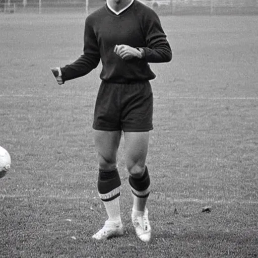 Prompt: a photo of cristiano ronaldo from 1 9 6 0 s,