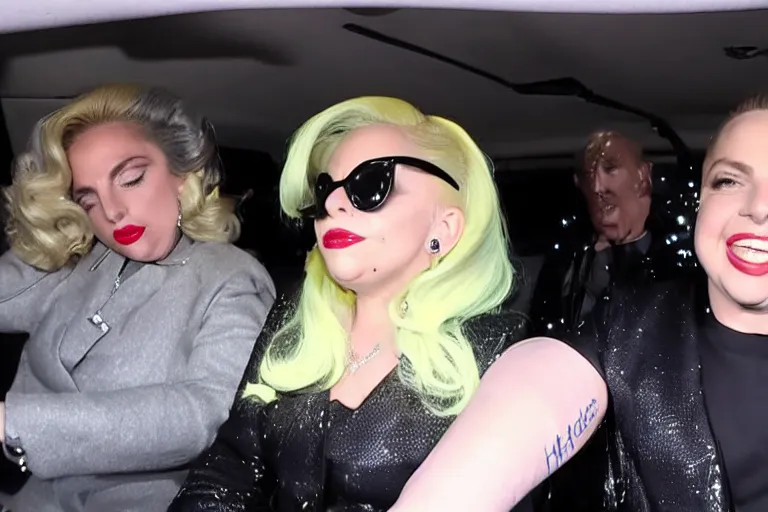 Image similar to lady gaga and judy garland carpool karaoke