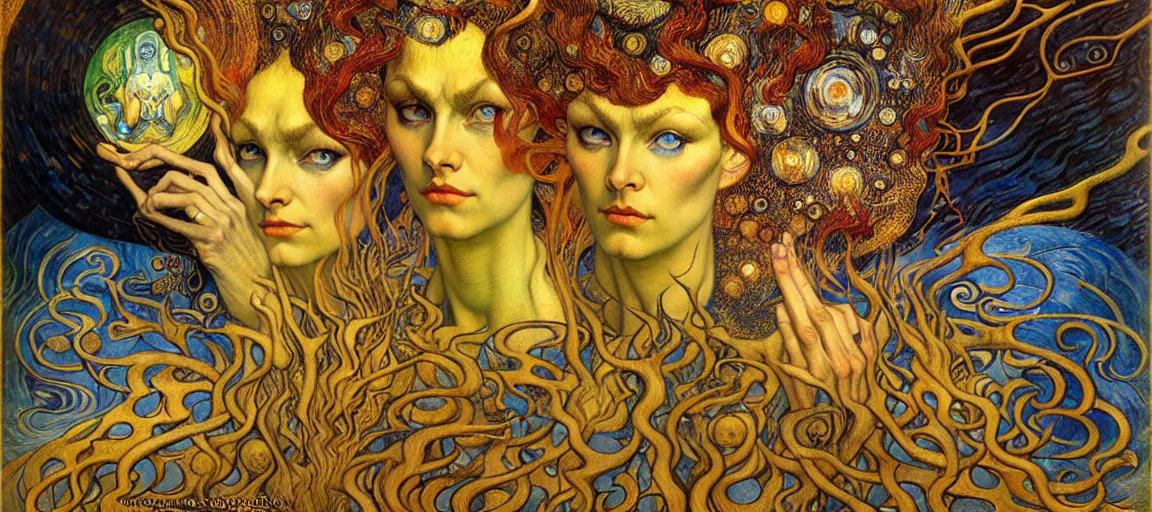 Image similar to Divine Chaos Engine by Karol Bak, Jean Delville, William Blake, Gustav Klimt, and Vincent Van Gogh, symbolist, visionary