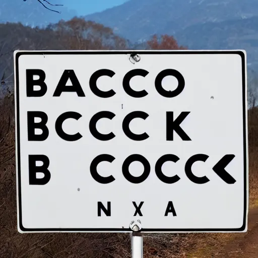 Image similar to road sign that says go back, times new roman font