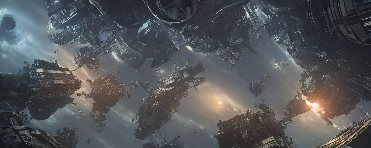 Image similar to an intricate concept art of an deep space station with garden city, artstation, sci - fi, hyper realistic, concept art, art by dylan cole, cinematic lighting, octane render