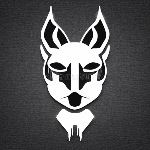 Image similar to futuristic minimalistic stylised logo of a lynx head, symmetrical, white with black background, elite dangerous, cyberpunk, smooth vector image