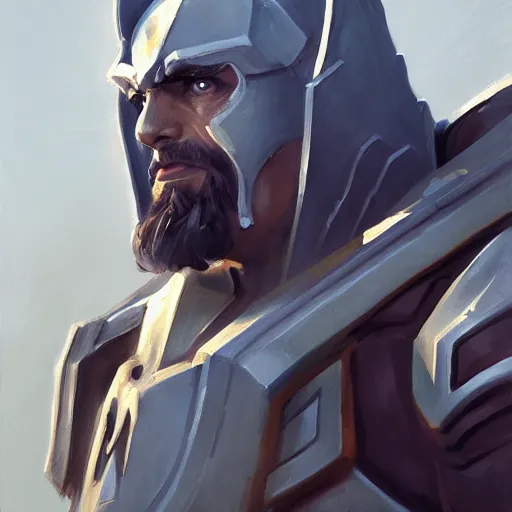 Image similar to greg manchess portrait painting of armored saruman as overwatch character, medium shot, asymmetrical, profile picture, organic painting, sunny day, matte painting, bold shapes, hard edges, street art, trending on artstation, by huang guangjian and gil elvgren and sachin teng