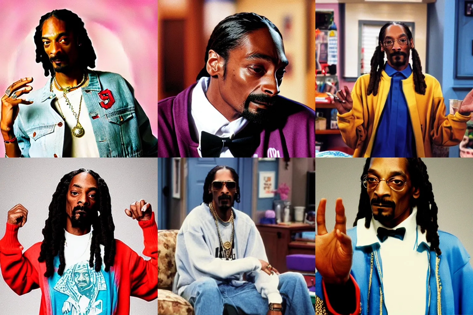 Prompt: film still of Snoop Dogg starring in a 1990s comedy sitcom