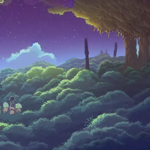 Image similar to landscape of the eternal rest, in the style of studio ghibli, award - winning, 4 k