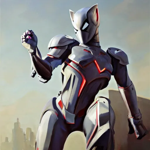 Image similar to greg manchess portrait painting of armored spiderman ultraman grey fox from metal gear cyborg gay japanese - american hybrid as overwatch character, medium shot, asymmetrical, profile picture, organic painting, sunny day, matte painting, bold shapes, hard edges, street art, trending on artstation, by huang guangjian and ail elvgren and sachin teng