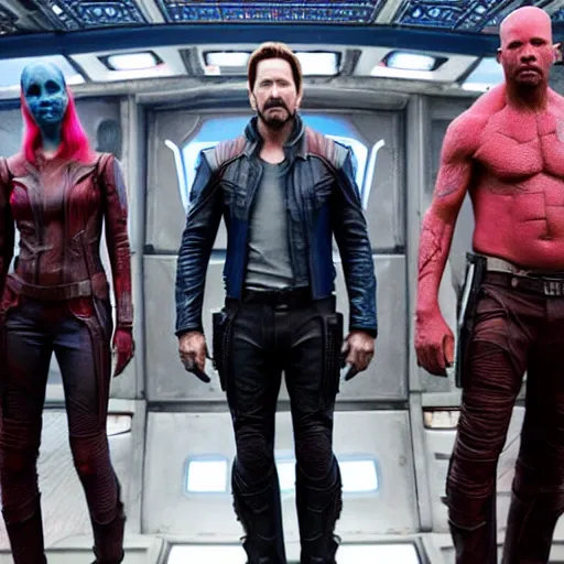 Image similar to Keanu Reeves in Guardians of the Galaxy