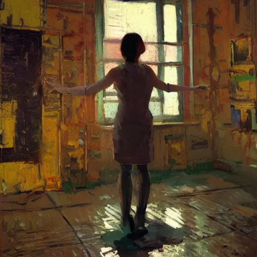 Prompt: beautiful woman, realistic proportions, claymation, full body, ecstatic, warm lighting, rule of thirds, spotlight, by greg rutkowski, by jeremy mann, by francoise nielly, by van gogh, digital painting