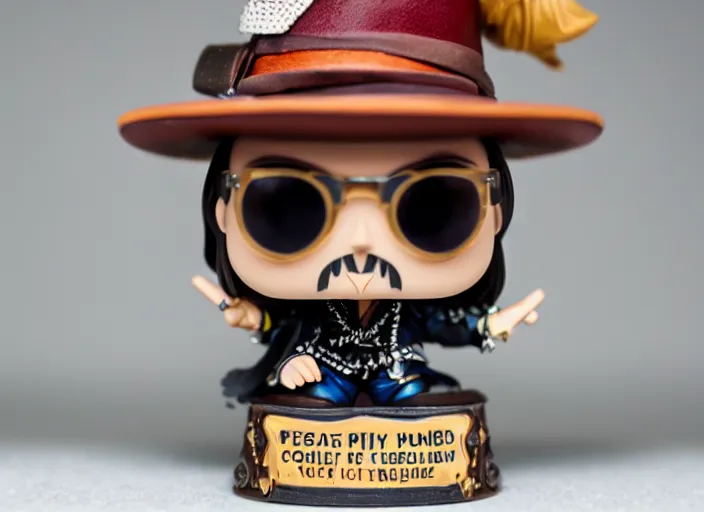 Prompt: product still of Johnny Depp funko pop, 85mm f1.8