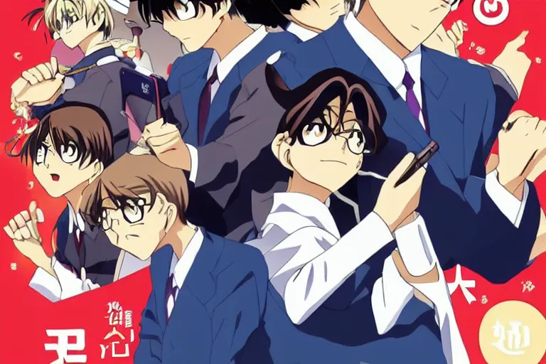 Prompt: a beautiful anime of detective conan by aoyama gangchang.